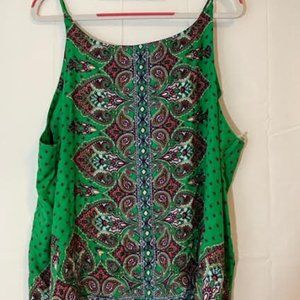 VERSE HALTER TOP GREEN PAISLEY PRINT SZ XXL